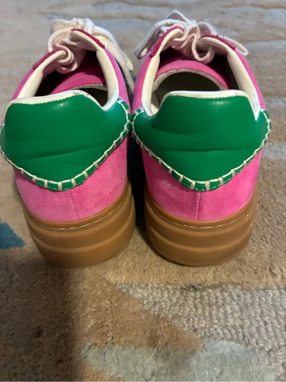Steve Madden Pink Suede Lace-Up platform Sneakers